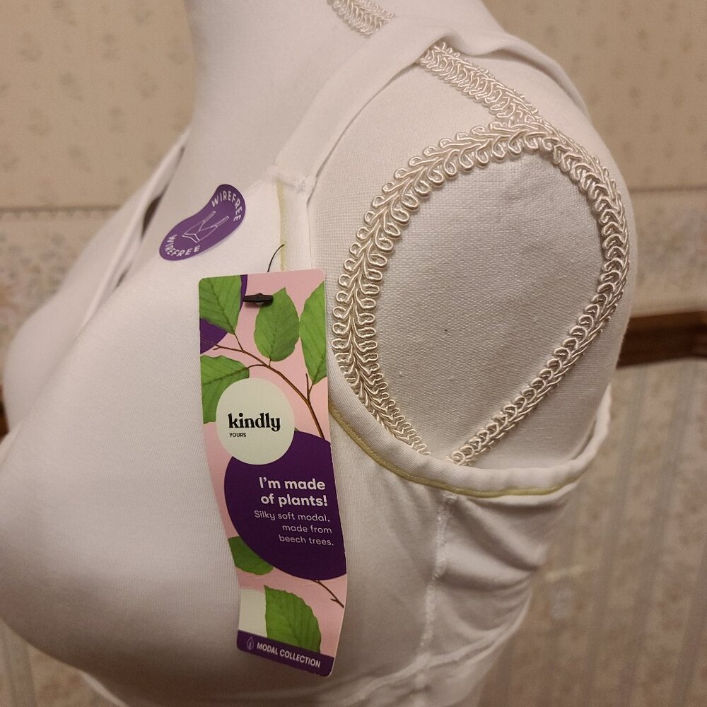 KINDLY YOURS COMFORT LOUNGE BRALETTE WOMEN WHITE IN XXXL
